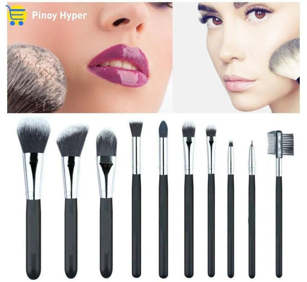 10 Pcs Makeup Brushes Set Foundation with Bag