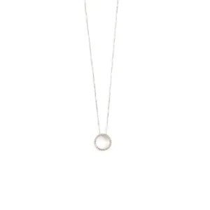 10k Gold Genuine Diamond Circle Pendant Necklace