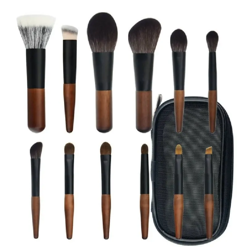 12-in-1 Mini Cosmetic Brush Short Handle Powder Brush Set Facial Makeup Tool(B Type)