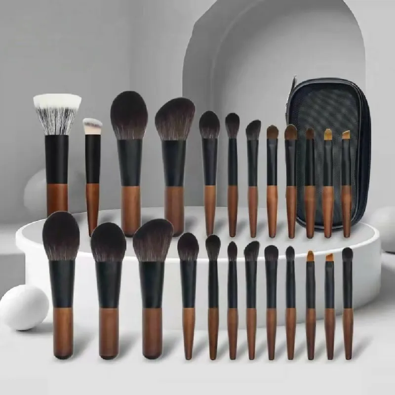 12-in-1 Mini Cosmetic Brush Short Handle Powder Brush Set Facial Makeup Tool(B Type)