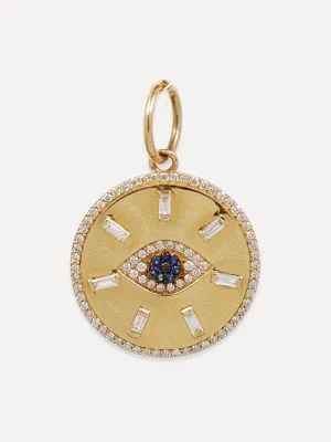 14K Baguette Diamond Eye Charm