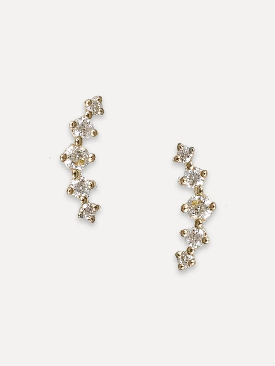 14K Diamond Graduated Studs