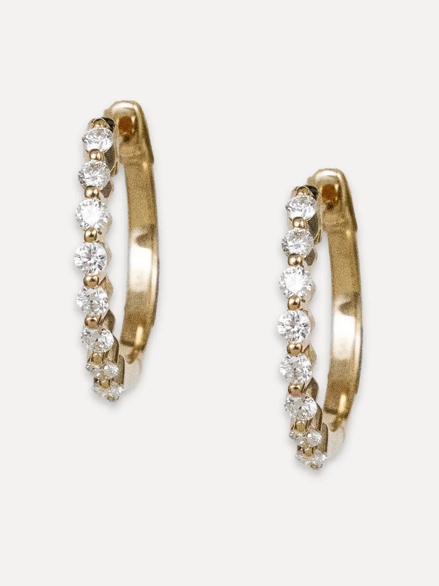 14K Diamond Halfway Set Hoops