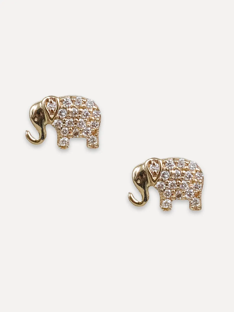 14K Elephant Studs