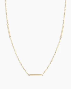 14k Gold Rose Bar Necklace