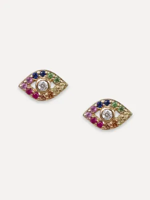 14K Rainbow Eye Studs