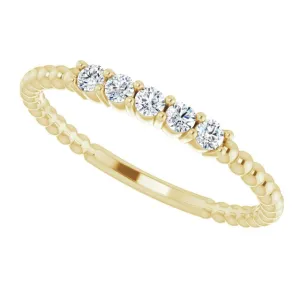 14K Yellow 1/6 CTW Lab-Grown Diamond Stackable Ring