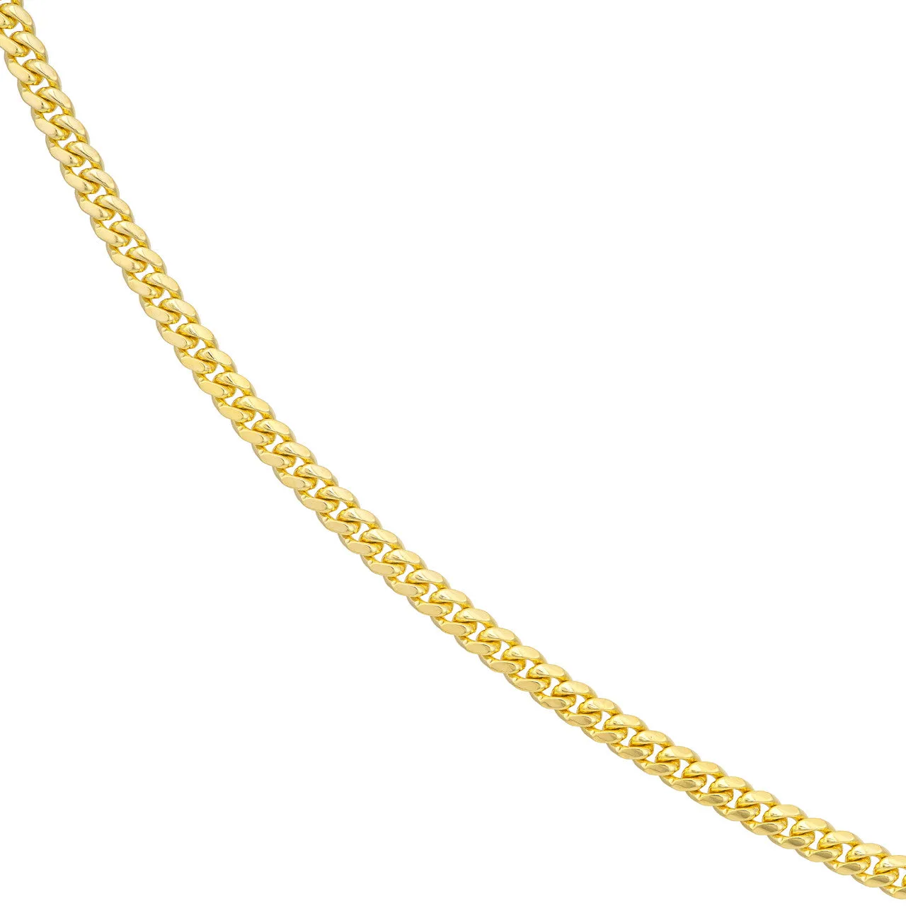 14K Yellow 5 mm Miami Cuban Curb Chain