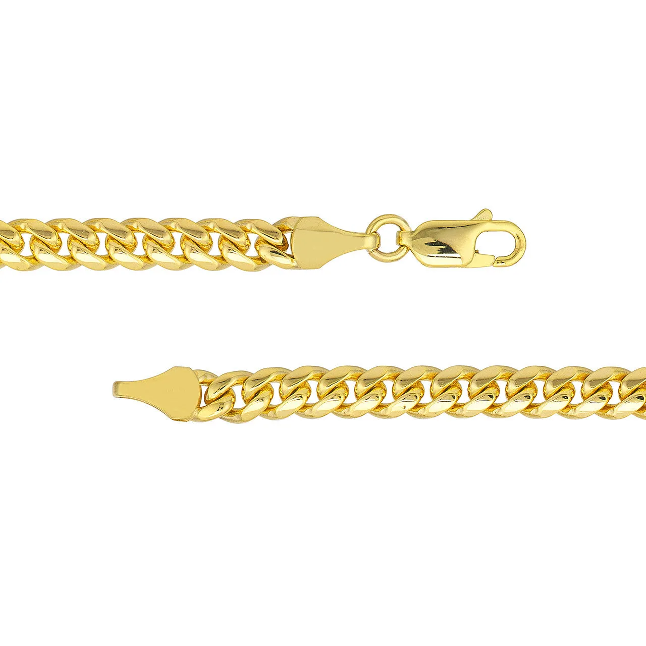 14K Yellow 5 mm Miami Cuban Curb Chain