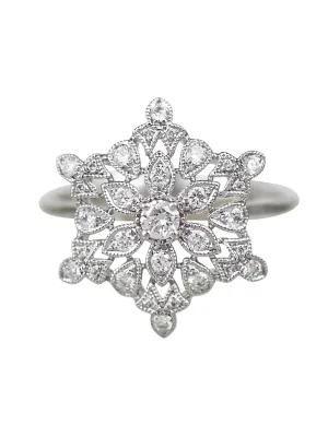 18K Diamond Deco Flower Burst Ring