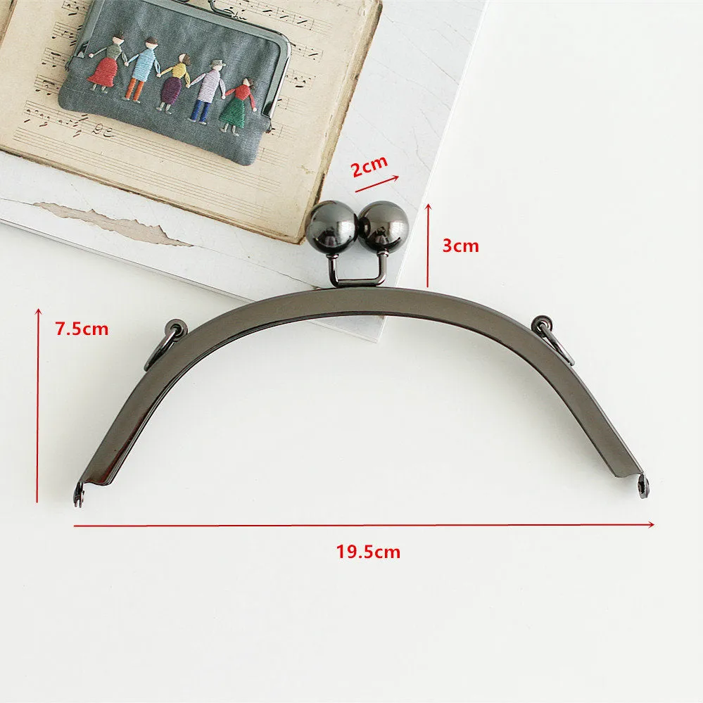 19.5cm (8") Purse Frame Half Round Purse Frame With Screws Three Colors