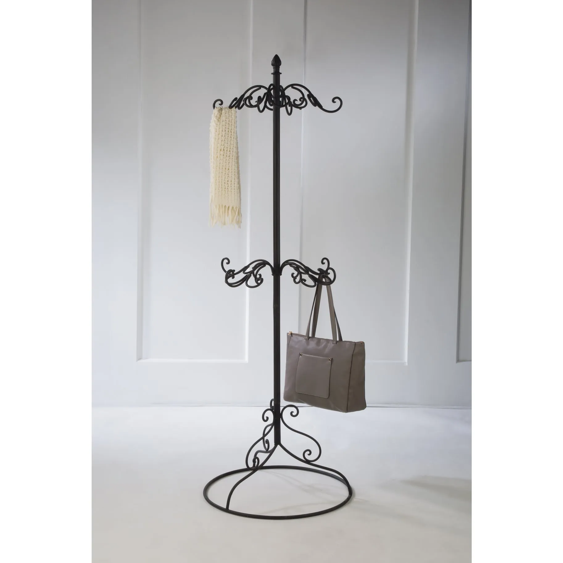 2 Tier Black Metal Scarf or Purse Display Tree