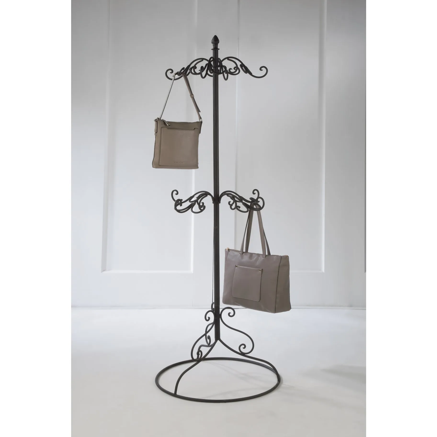 2 Tier Black Metal Scarf or Purse Display Tree