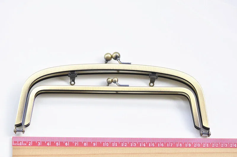 21.5cm( 8 1/2") Brushed Brass Double Purse Frame Bag Hanger High Quality