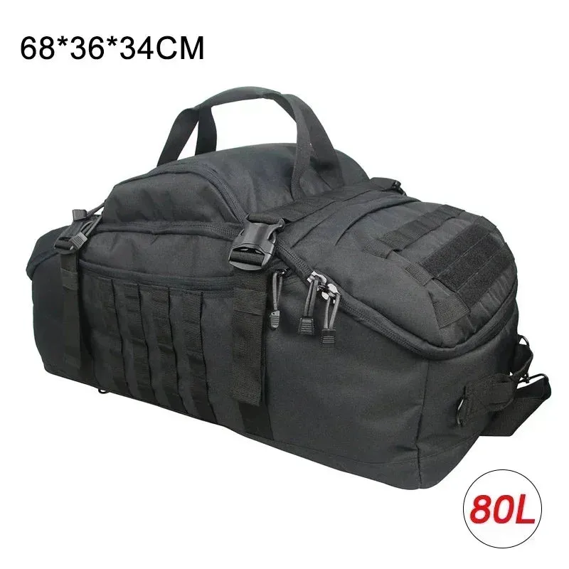 3-Way Tactical Duffel Backpack 35L 50L 80L Hiking Camping Travel Bag