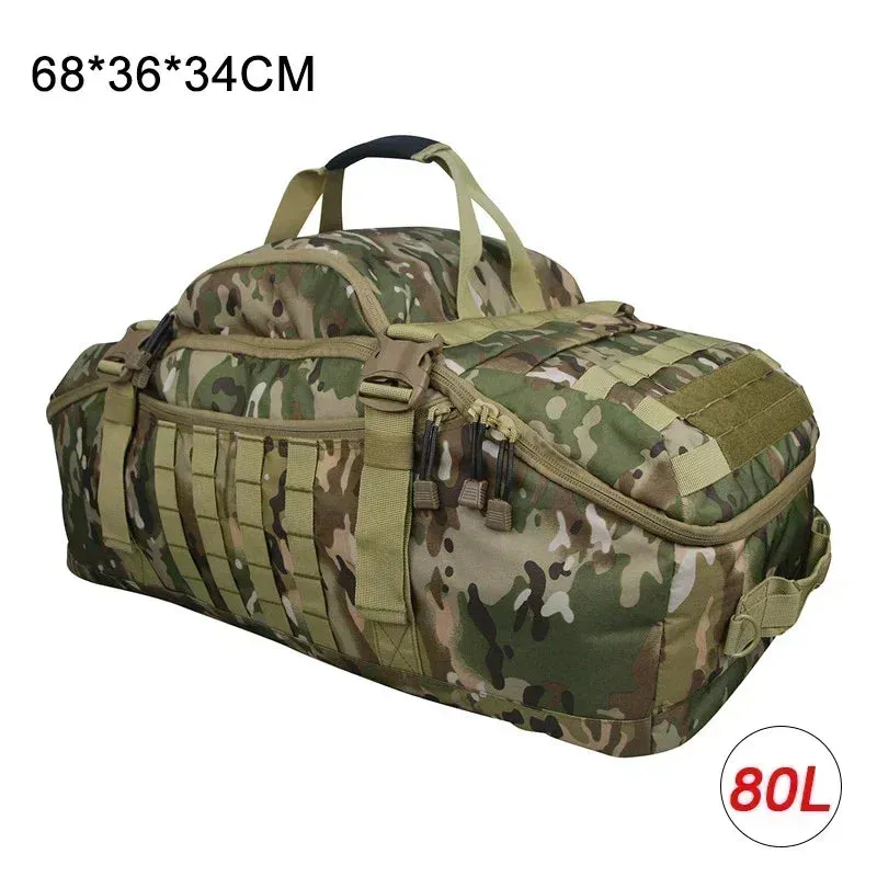 3-Way Tactical Duffel Backpack 35L 50L 80L Hiking Camping Travel Bag