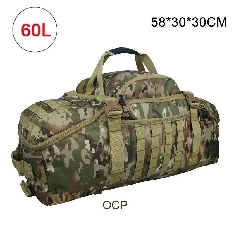 3-Way Tactical Duffel Backpack 35L 50L 80L Hiking Camping Travel Bag