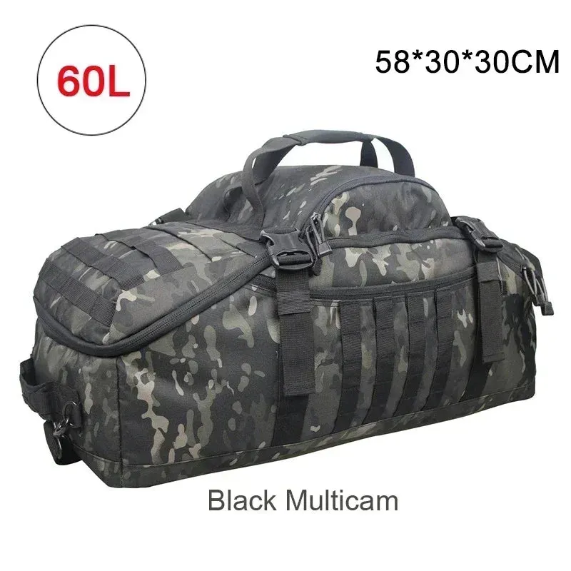 3-Way Tactical Duffel Backpack 35L 50L 80L Hiking Camping Travel Bag