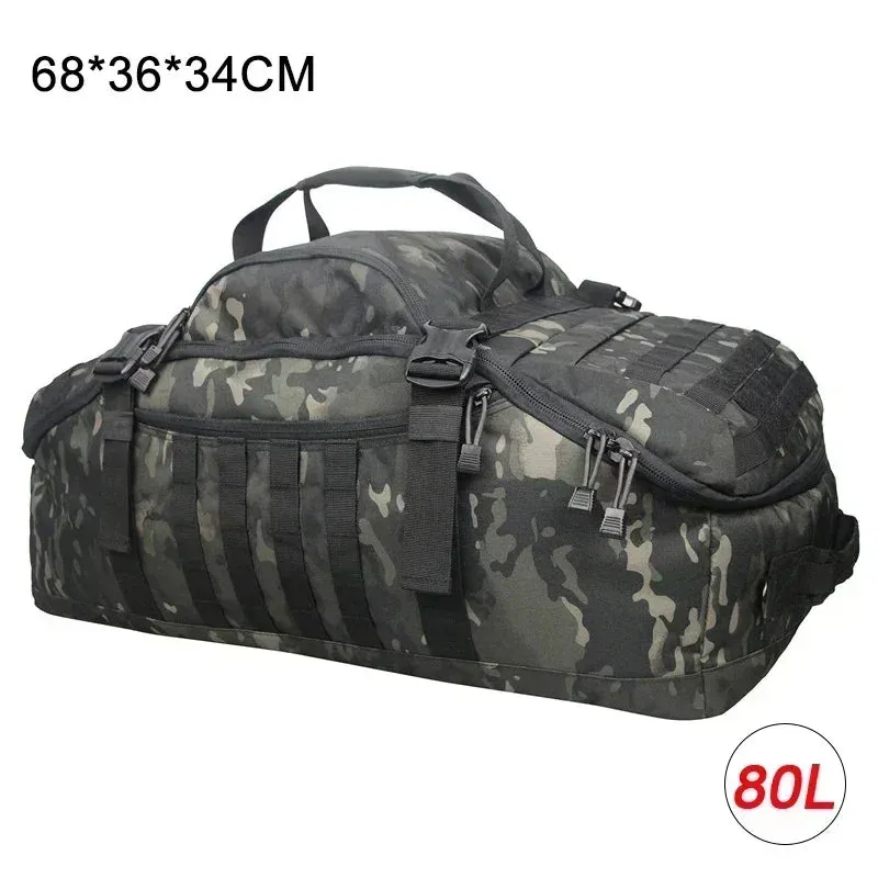 3-Way Tactical Duffel Backpack 35L 50L 80L Hiking Camping Travel Bag