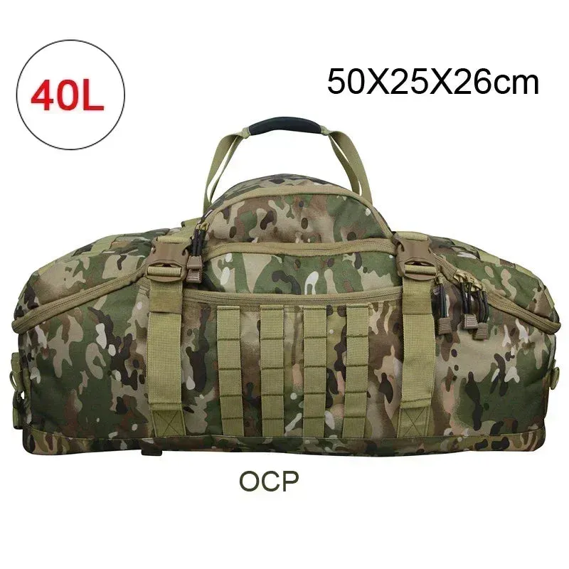 3-Way Tactical Duffel Backpack 35L 50L 80L Hiking Camping Travel Bag