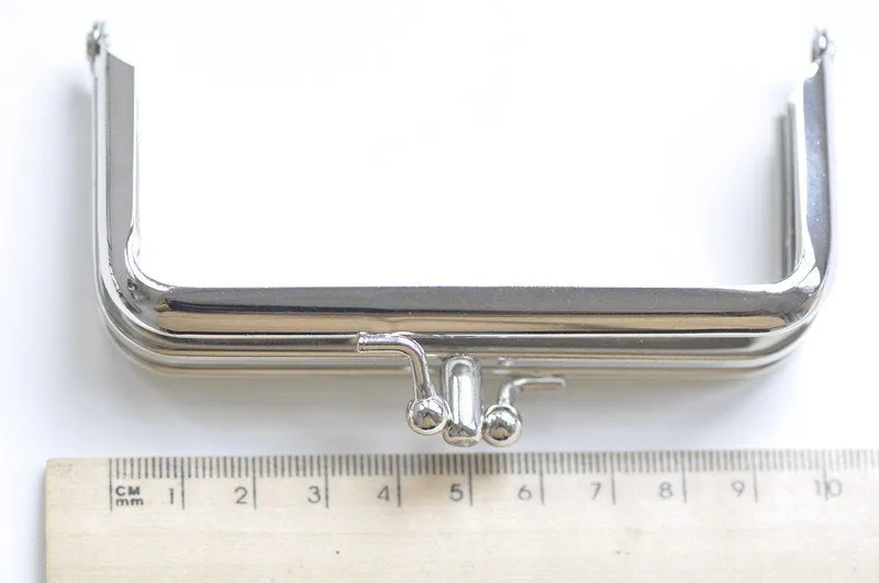 3" (10.5cm) Silver Purse Frame Two Pocket Bag Hanger 10.5 x 5cm (3" x 1 1/2")