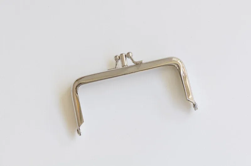 3" (10.5cm) Silver Purse Frame Two Pocket Bag Hanger 10.5 x 5cm (3" x 1 1/2")