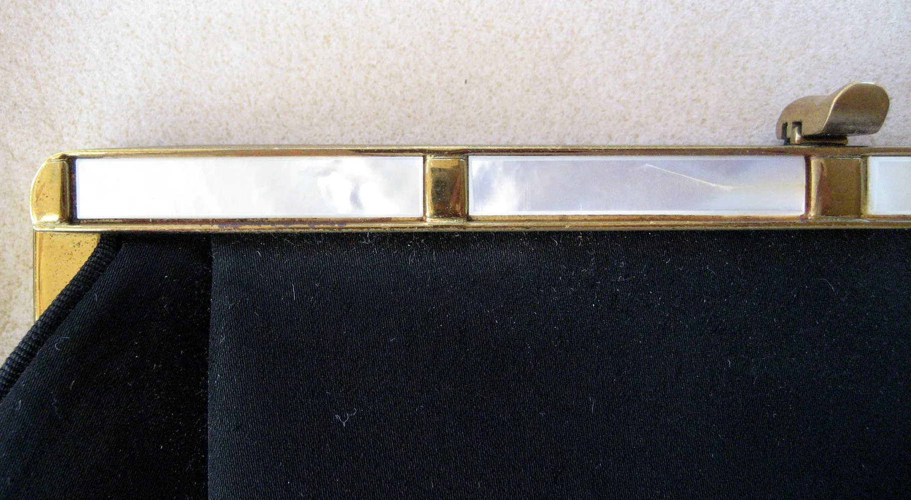 After Five Black Handbag with Mother-of-Pearl Trim