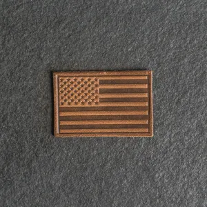 American Flag Leather Patches with optional Velcro added