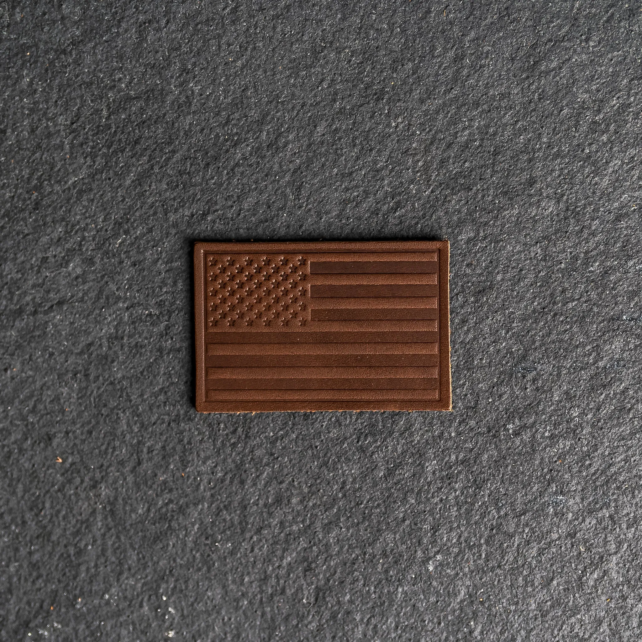 American Flag Leather Patches with optional Velcro added