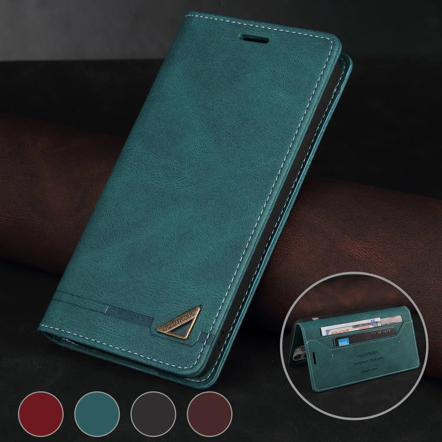 Anti-theft Leather Wallet Case Cover For Samsung Galaxy