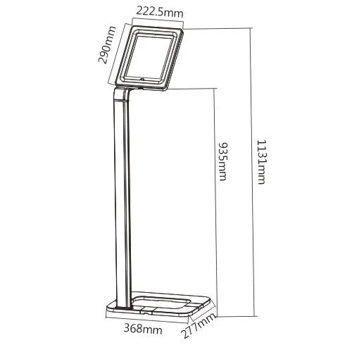 Anti-Theft Tablet Floor Stand with Aluminium Base, Lock