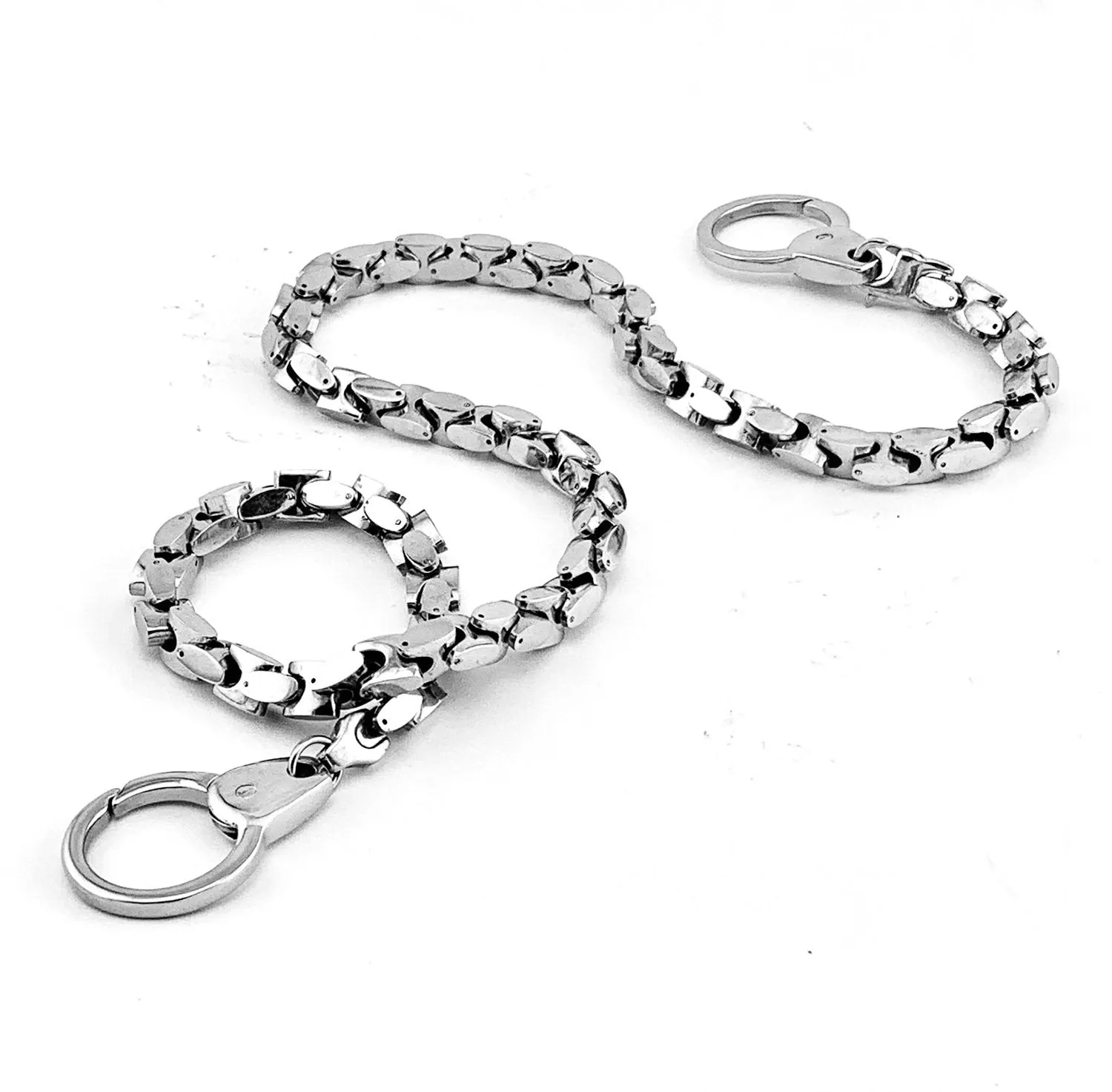 Badass Silver Long BIker Wallet Chain Pants Chain STAINLESS STEEL Wallet Chain For Men