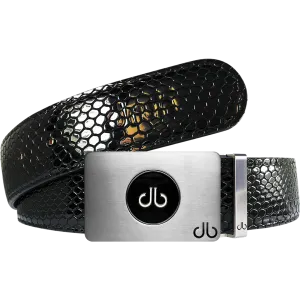 Ballmarker Black Snakeskin Leather Texture Belt