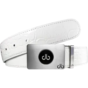 Ballmarker White Crocodile Leather Texture Belt