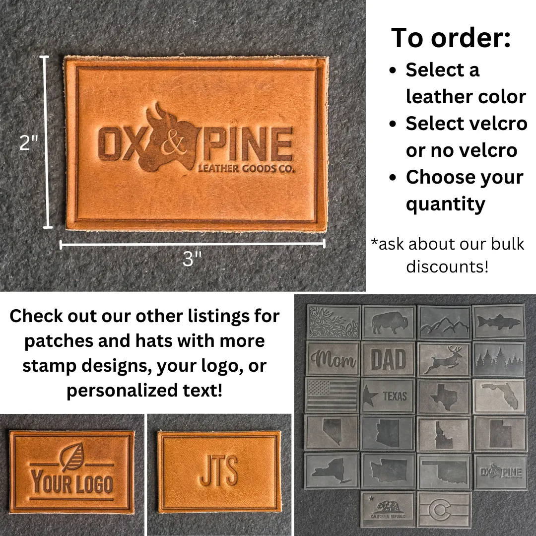 Best Dad Ever Stamp Leather Patches with optional Velcro added