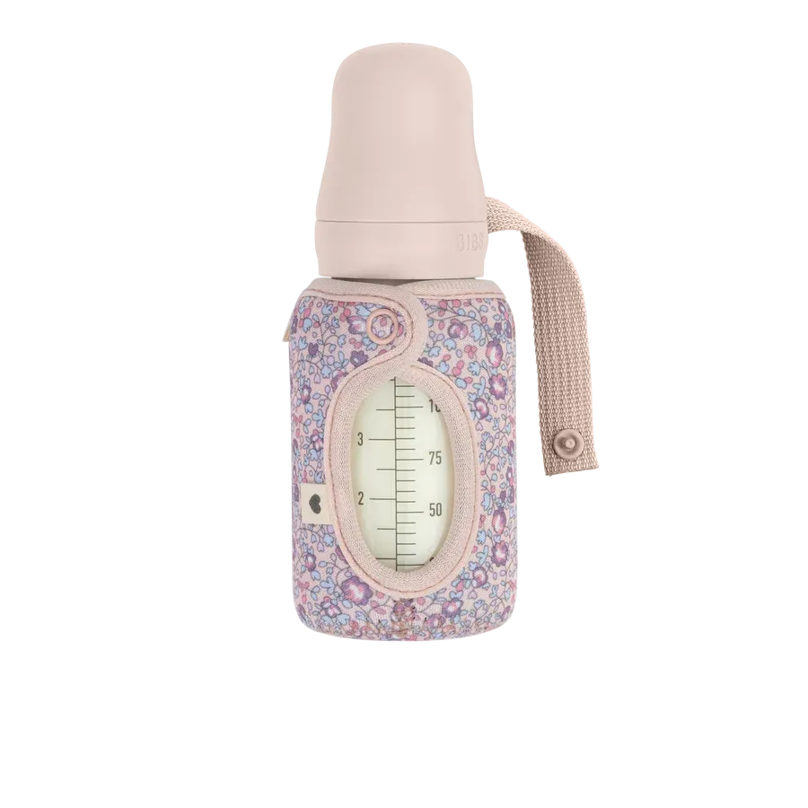 Bibs - Liberty print pink bottle sleeve