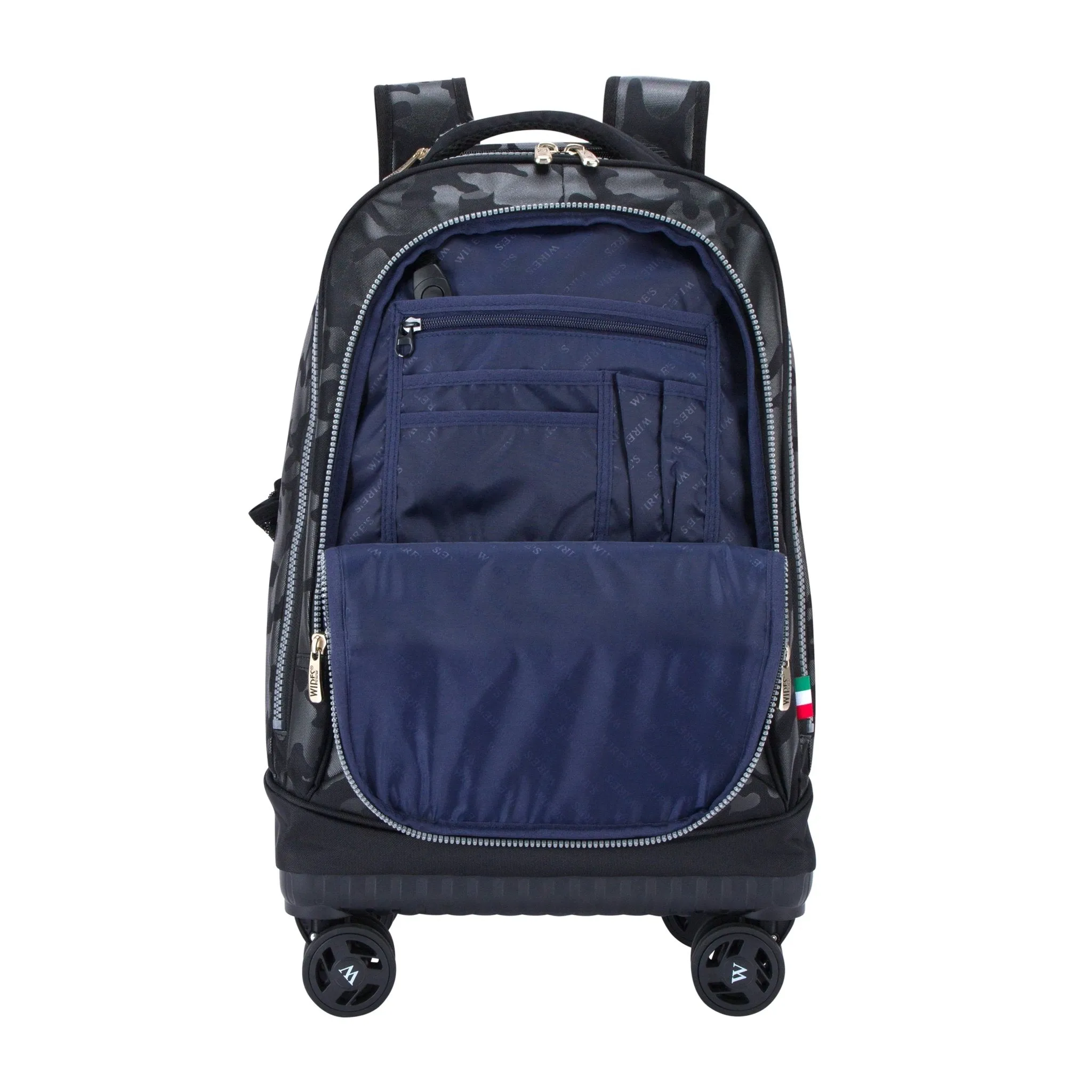 Black Camouflage 8-Wheels School Backpack Trolley Set (Lunch bag & Pencil Case)