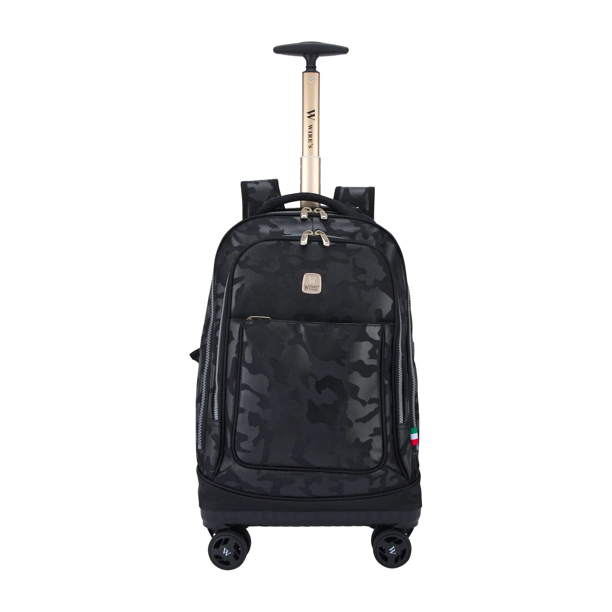 Black Camouflage 8-Wheels School Backpack Trolley Set (Lunch bag & Pencil Case)