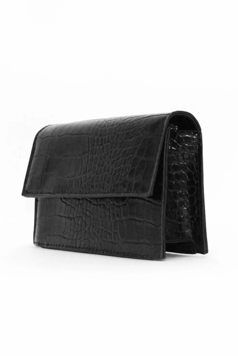 Black Croc Purse Bag