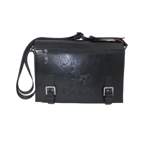 Black Leather Messenger Bag