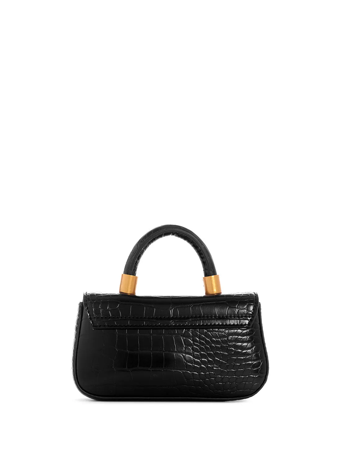 Black Nell Croco Micro Mini Crossbody Bag