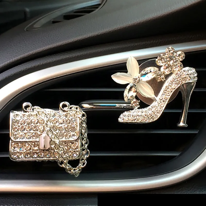 Bling Car Accessories Girls Purse High Heel Car Air Freshener