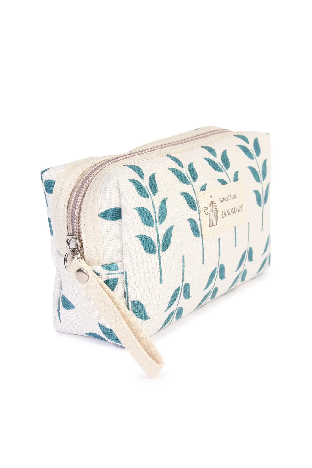 Blue Leaf Art Cosmetic Pouch