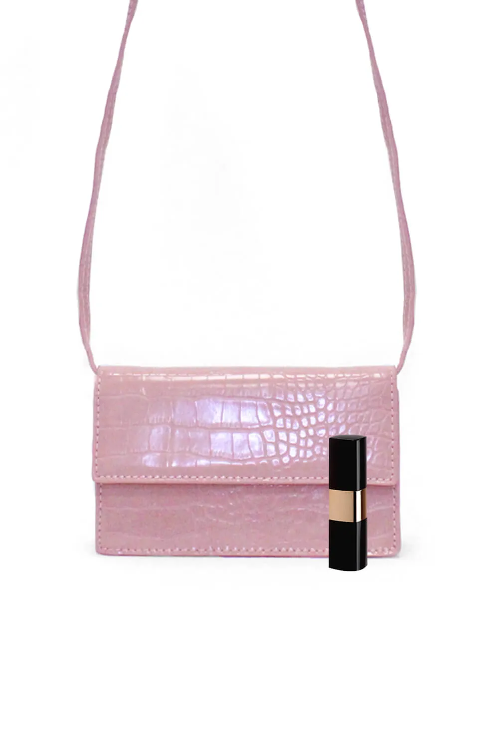 Blush Croc Purse Bag