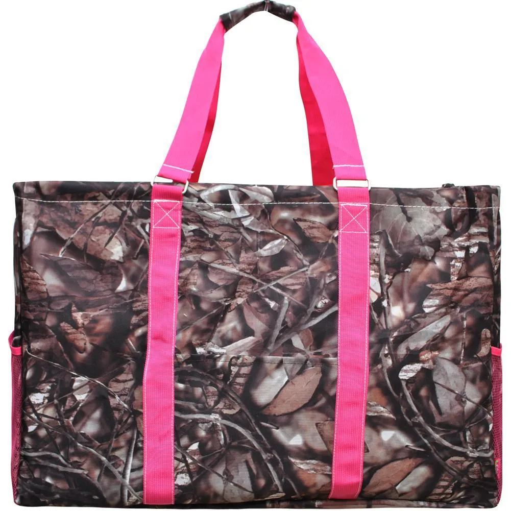 BnB Natural Camo Hot Pink NGIL Mega Shopping Utility Tote Bag