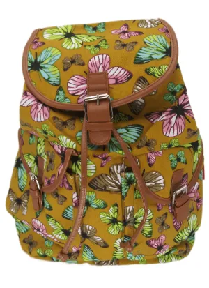 Bravo! Backpack Rucksack Drawstring (Butterfly, Yellow)