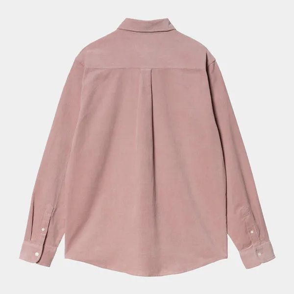 Carhartt WIP Madison Fine Cord Shirt - Pink / Wax