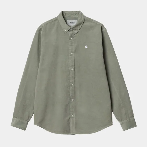 Carhartt WIP Madison Fine Cord Shirt - Yucca / White