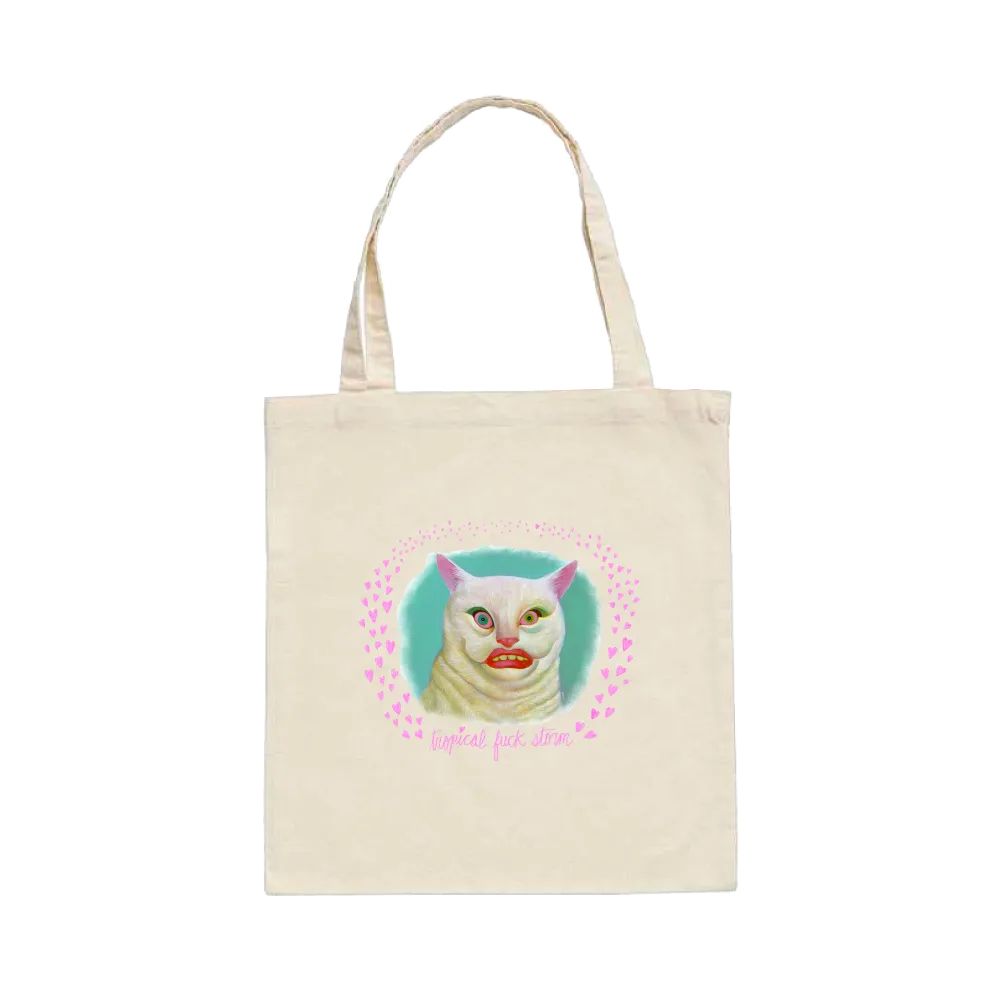 Cat / Natural Tote