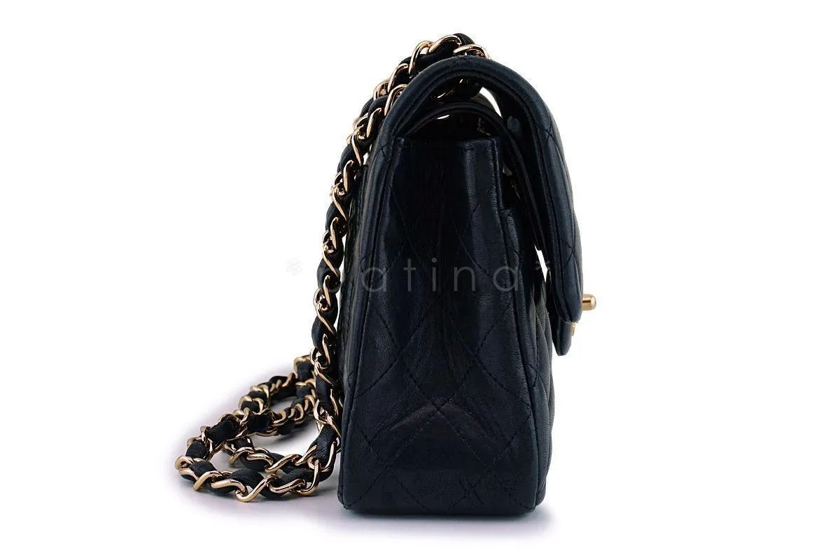 Chanel Black Lambskin Small Classic Double Flap Bag GHW